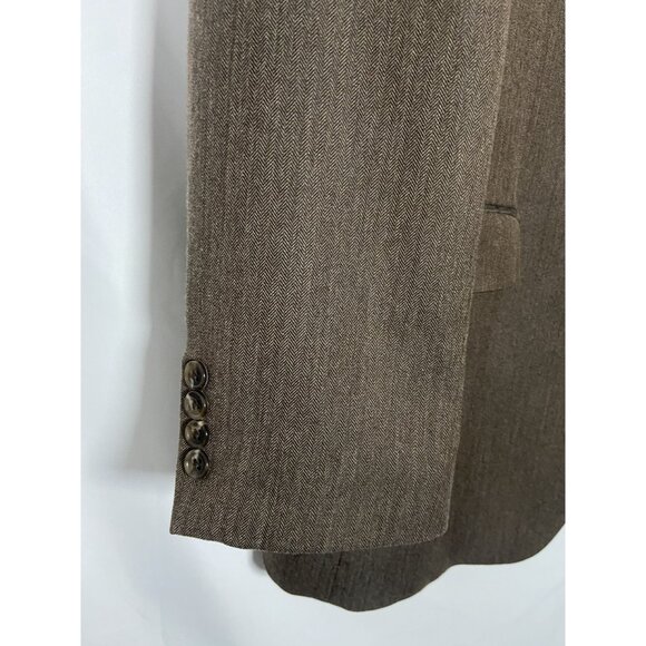 Izod Mens Brown 2 Button Blazer Sport Coat 42L Polyester/Rayon NWT - Picture 10 of 16